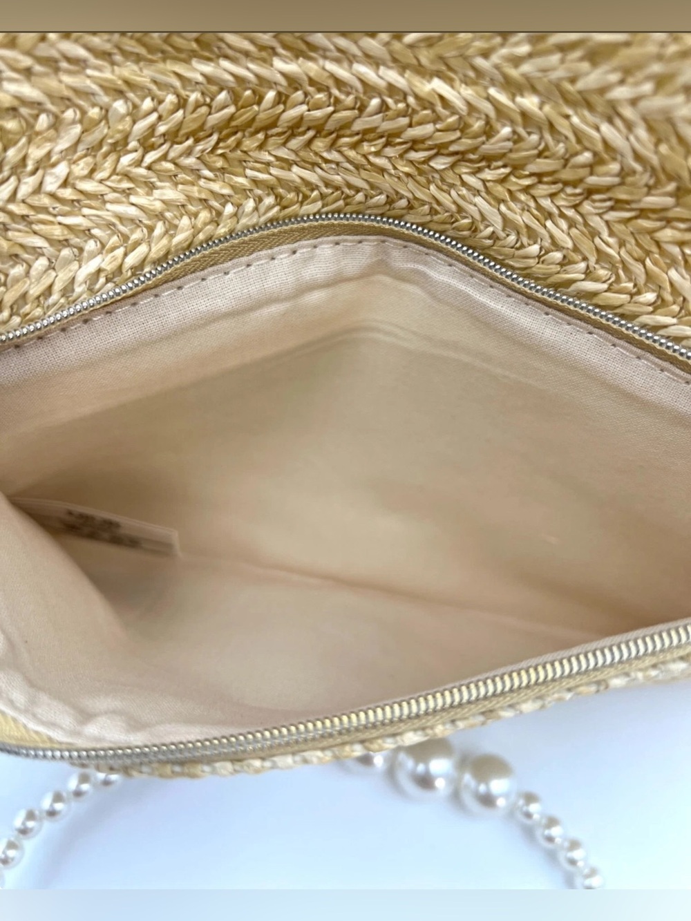 Christian Dior Straw Raffia Woven Purse Bag Pouch with Strap New in Box - Picture 6 of 9